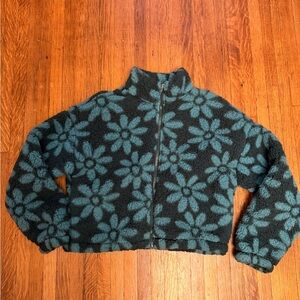 Hollister Black and Blue Fleece Jacket